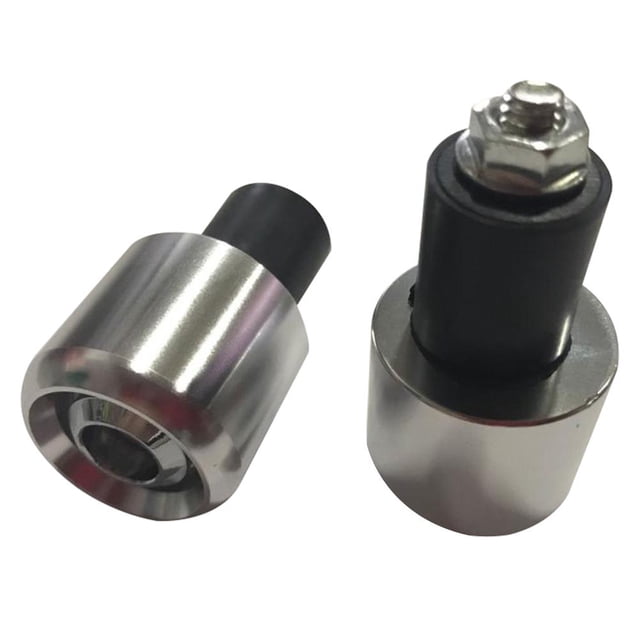 2 uds., 22mm, manillar de motocicleta, empuñaduras de extremo de manillar, cubiertas de extremos de manillar (plata)