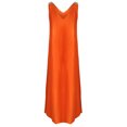 thumbnail image 2 of Gibobby Vestido largo para mujer, de verano Maxi Vestido Poliéster Escote en Diario Mujer(Naranja,CH), 2 of 5