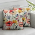 thumbnail image 3 of Shiartex Throw Pillow Cover Colorful Wildflowers Watercolor Floral Red Poppy Peony Daisy Nature Bright Rectangular Throw Pillow Covers for Couch Sofa Home Decor 2pcs White, 3 of 7
