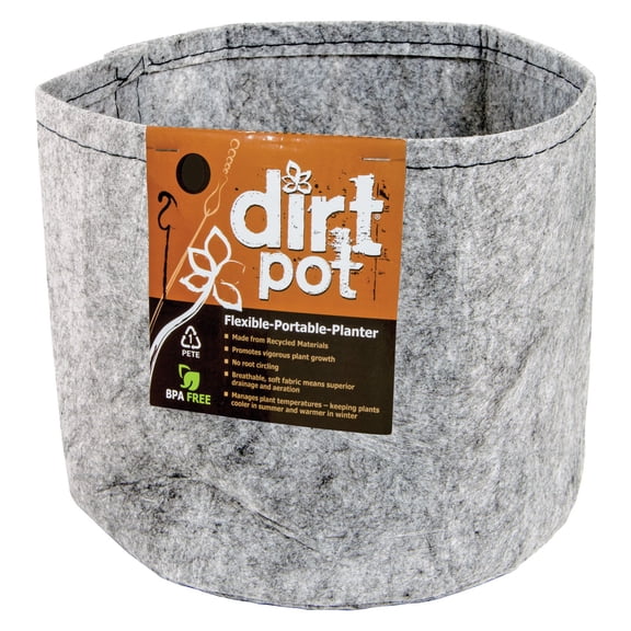 Hydrofarm HGDB400NH Dirt Pot Flexible Portable, Grey, 400 Gallon Fabric Planter, 400 gal