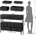 thumbnail image 3 of Wubio Dresser TV Stand with Charging Station and LED Lights, 55” TV Stand Entertainment Center with 9 Drawers, Steel Frame, Large Storage Chest of Drawers for Bedroom, Living Room, Charcoal Black, 3 of 8