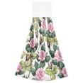 thumbnail image 2 of Wobogo Pink Roses Hand Towel Set of 2 Absorbent for Kitchen and Bathroom With Velcro Hanging Loop 18.2×14in, 2 of 7