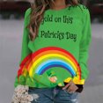 thumbnail image 1 of Qiopertar Blouse à Manches Longues Imprimée Mode Saint-Patrick pour Femmes Col Rond Pull Décontracté Offres de la Semaine Liquidation à Moins de 5$ jusqu'à 90 % de Réduction, 1 of 5