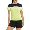 thumbnail image 2 of Conjunto de ropa de mujer Lucakuins, camisetas de manga corta de Color contrastante y pantalones cortos para correr, ropa deportiva de Yoga, chándales de verano Lucakuins  moda, 2 of 9