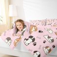 thumbnail image 3 of Manfei Kawaii Dog Twin Comforter Sets, Puppy Paw Print Bedding Set, Pink, Pink Reversible, 2pcs, 1 Comforter and 1 Pillowcase, 3 of 7