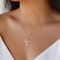 thumbnail image 3 of Cross Necklace for Women-Dainty Simple 14k Gold Plated Cross Pendant Cute Diamond Necklaces for Women Gold Jewelry, 3 of 7