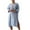 Light Blue, variant on Dress for Women Summer Cotton-Like Button Short Sleeve Dress Loose Fit Casual Comfort Blue XXXL
