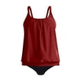 thumbnail image 4 of Atogsazn Tankini Top Swimsuit Top for Women Swim Tops Plus Size Bathing Suit Top Fashion Clothes 02-Wine XXL, 4 of 5