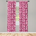 thumbnail image 3 of Ambesonne Fruit Curtains, Pop Art Style Strawberry, Pair of 28"x84", Pale Pink Magenta, 3 of 5