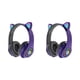 thumbnail image 2 of Sidaley Auriculares inalámbricos con orejas de gato, auriculares con Bluetooth, luces LED, regalo para niños, nuevo Violeta 2Conjunto, 2 of 6