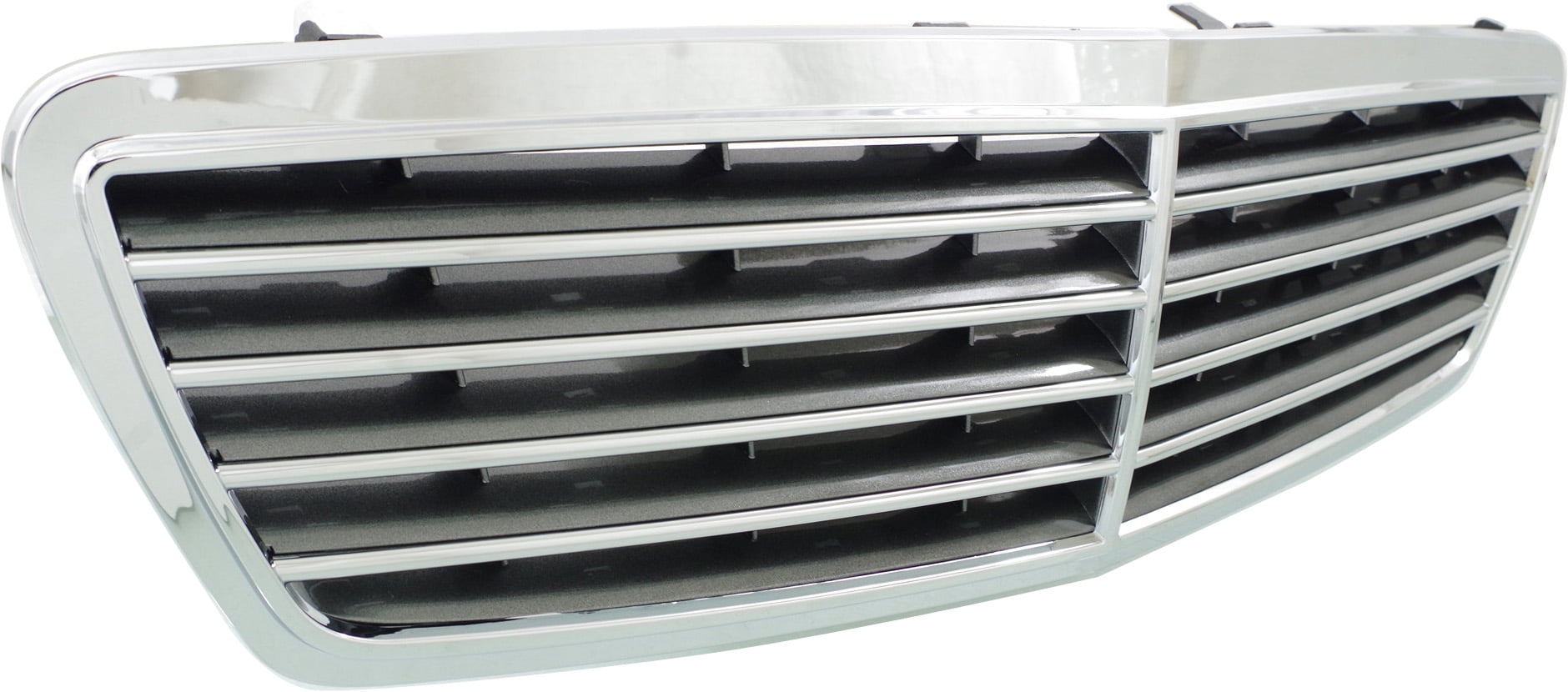 Grille Assembly Compatible With 2006 Mercedes Benz S350 2003-2006 S430 Chrome Shell with Painted Gray Insert