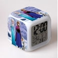 thumbnail image 2 of Disney-reloj despertador Digital para niños, juguete LED que cambian de Color con adornos de dibujos animados, princesa Elsa, Anna, Hans Olaf, 2 of 2