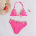 thumbnail image 2 of Shadoumai Teens Girls Swimsuit Ruched Side Bikini Sets for Teen Girls Drawstring Bottoms Tankini Set 3pcs Ruffle Girls Bathing Suit&nbsp;cover Up, 2 of 8
