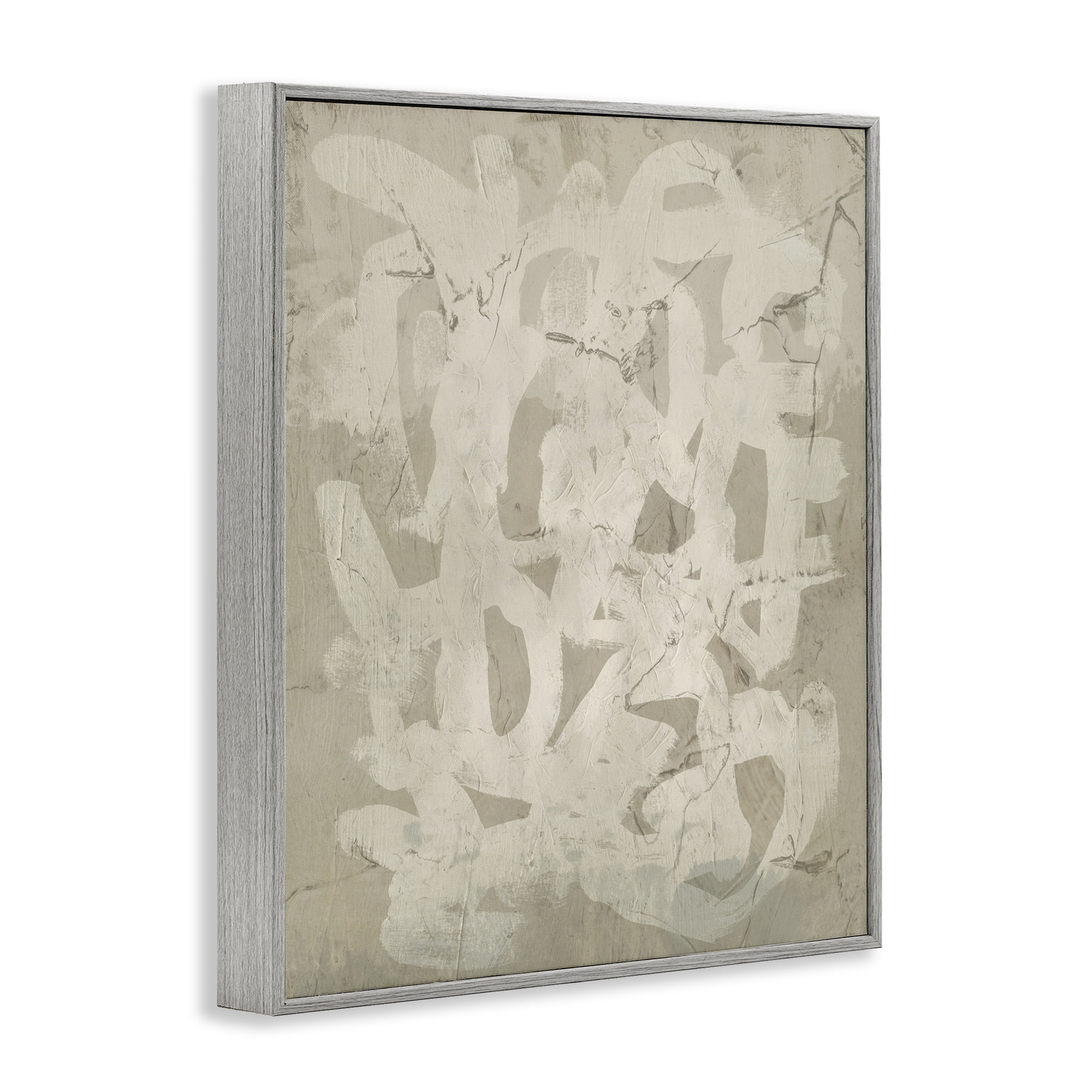 Stupell Industries Neutral Scribble Pattern Abstract Painting Gray Framed Art Print Wall Art, 11 x 14