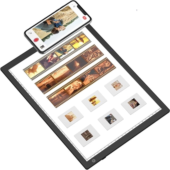 Caja de luz con visor de diapositivas, ultrafina A4, escáner de luz alimentado por USB para diapositivas de fotos y escaneo negativo de película, regalo de Navidad, dibujo de tatuajes, dibujo de
