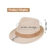 thumbnail image 3 of Gustave Straw Trilby Fedora Hat for Men Women Short Brim Panama Sun Hat Summer Breathable Beach Hat - Beige, 3 of 8