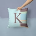thumbnail image 2 of Carolines Treasures CJ1003-KPW1414 Letter K Initial Monogram - Blue Stripes Decorative   Canvas Fabric Pillow 14Hx14W, 2 of 4