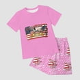 thumbnail image 4 of Girls Summer 2 Piece Outfits Kids Oversized T Shirts and Shorts Clothing Sets 5-14 Years Girls Summer Set 2-12 Years,2-3 Years, 4 of 7