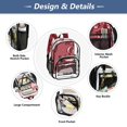 thumbnail image 5 of Large Clear PVC Backpack Heavy Duty See Through Backpack for Adults Work Travel, Red Butterflies Printed 12L, 5 of 8