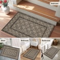 thumbnail image 5 of Grey Boho Entryway Rug 2'x3'&nbsp; Non Slip Front Door Mats, Vintage Ethnic Tribe Abstract Art Floral Entrance Rugs Indoor Outdoor Carpet, Washable Floor Mats Small Area Rug for Bedroom Kitchen, 5 of 8
