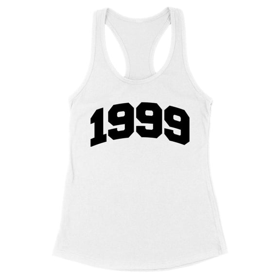 1999 College Style Tank Top Fitted Racerback Women's Large White