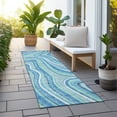 thumbnail image 6 of Addison Rugs Chantille Indoor/Outdoor Transitional Swirls Blue Washable Runner Rug, 2'3" x 7'6", 6 of 6