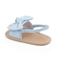 thumbnail image 4 of HUANBAI Toddler Kids Girls Bowknot The Floor Barefoot Non- First Walkers Prewalker Sandals 0-18M 4 M, 4 of 6