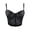 Black, variant on Crop Top for Women Sleeveless Color Block Mesh Bustier with Bead Detail, Summer Punk Style Bralette