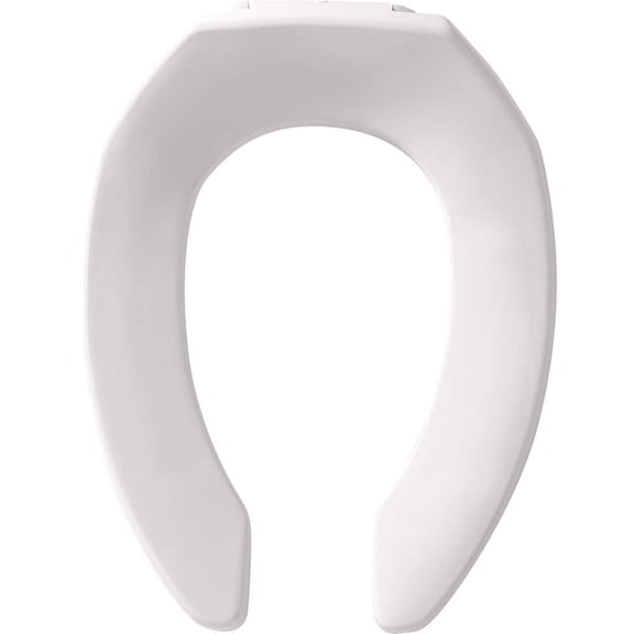 Commercial Elongated Never Loosens Plastic Toilet Seat in White