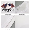 thumbnail image 3 of Coolnut Mens T-Shirts, Baseball with Flags and Stars Pattern Men's Short Sleeve Tees, White Crew Neck Casual Classic Summer Clothes, S, 3 of 6