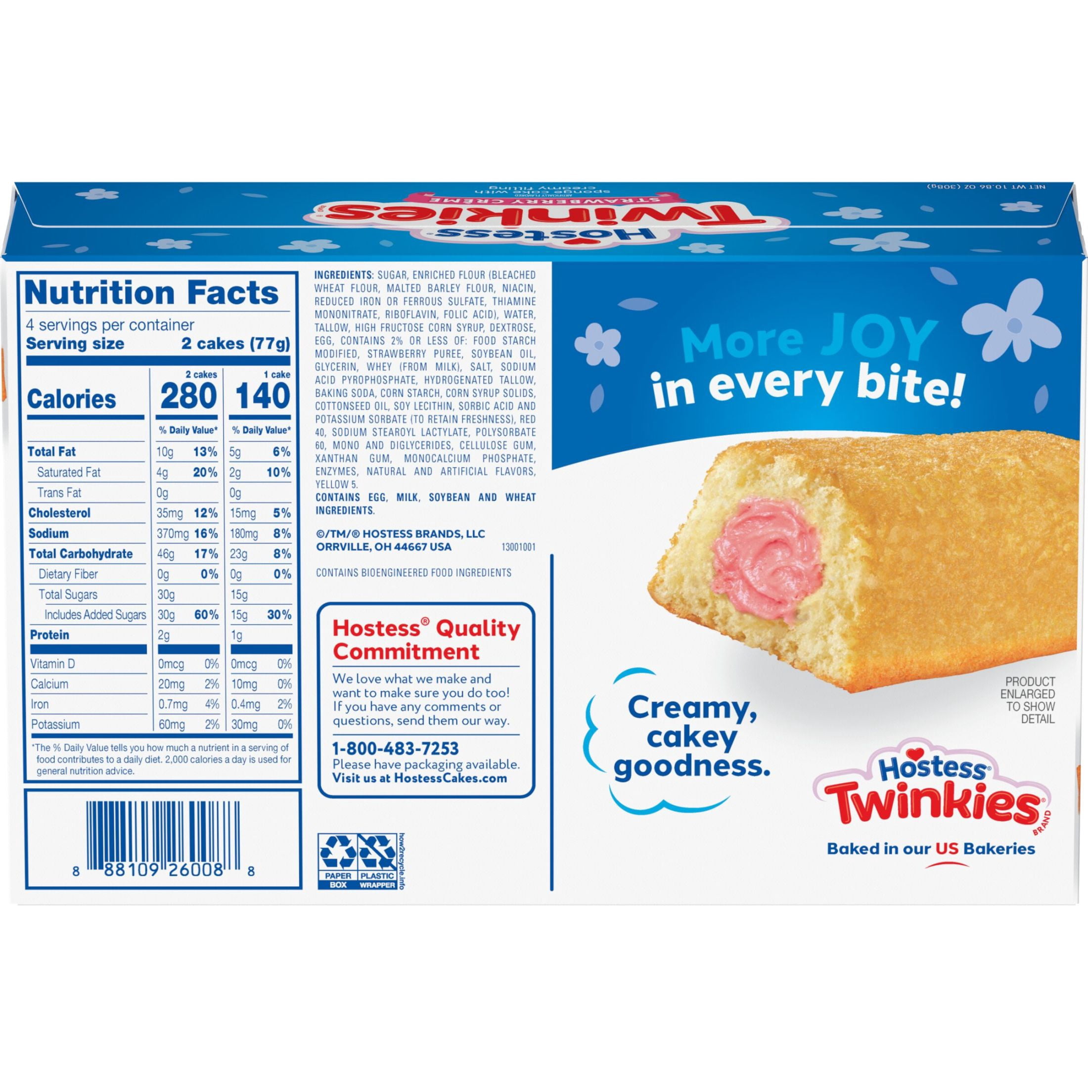 (3 pack) Hostess Twinkies, Golden Sponge Cakes with Artificially Flavored Strawberry Crème Filling, 10.86 oz Box (8 Pouches)