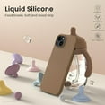 thumbnail image 3 of Compatible with iPhone 14 Case 6.1, Slim Liquid Silicone 3 Layers Full Phone Covered Soft Gel Rubber Case Protective Phone Cover 6.1 Inch-Light Brown, 3 of 12