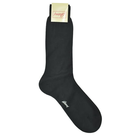 Brioni Men's Slate Gray 100% Cotton Knit Socks (10.5)