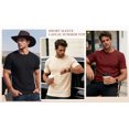 thumbnail image 5 of RICHCOIN Men's Ribbed Knit Crewneck T-Shirts Short Sleeve Textured Solid Casual Tee, 5 of 7