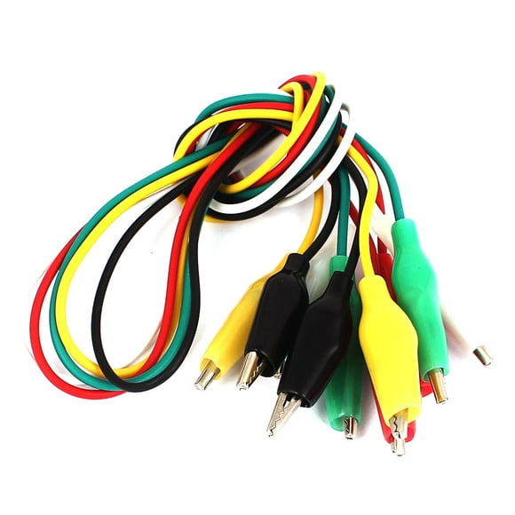 Unique Bargains Double-ended Alligator Clip Connector Clamp Test Lead Cable Wire 5Pcs