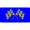thumbnail image 1 of Drapeaux de Course sur Plaque Photo Bleue, 1 of 1