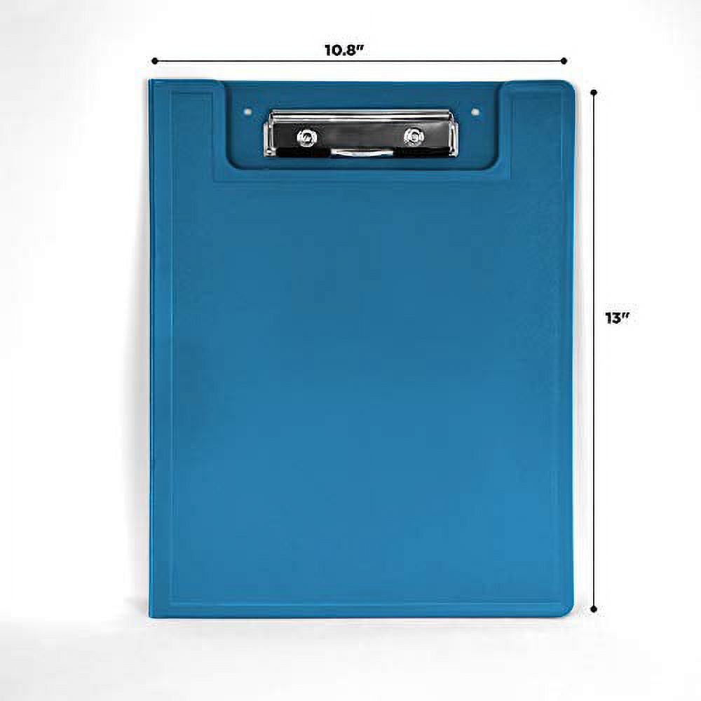 Carstens Heavy Duty Low-Profile Clipboard with Cover - Plastic, Blue