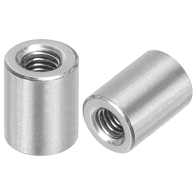 Uxcell 10Pack Round Connector Nuts, M6x15x10mm Coupling Nut Sleeve Rod Bar Stud Nut