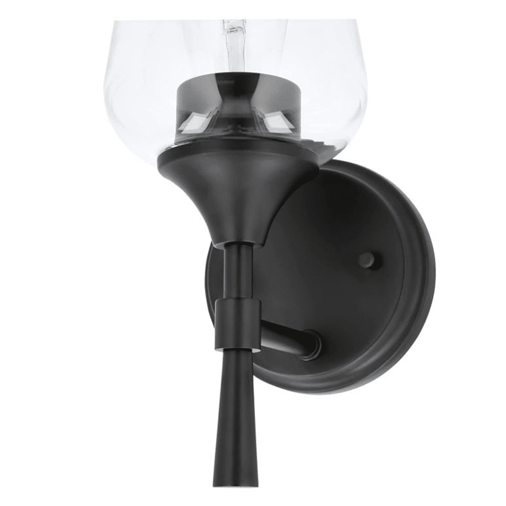 Sunset Black Vanity Light for Bathroom | Wall Mount Fixture for Over Mirror and Above Sink with Clear Glass Shades 1-Light F27011-31