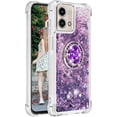 thumbnail image 6 of Quicksand Case for Motorola Moto G Stylus 5G (2023) for Women Girls, Glitter Sparkle Flowing Clear Soft TPU Liquid Cover with Bling Diamond Kickstand for Moto G Stylus 5G (2023) -Purple, 6 of 7
