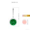 thumbnail image 2 of ANGARA Round Lab Grown 5 Ct Emerald Hoop Drop Earrings for Women in 14K White Gold (Size-9mm) | May Birthstone, Birthday, Anniversary, Jewelry Gift for Women | Lab-Grown Emerald Earrings, 2 of 5