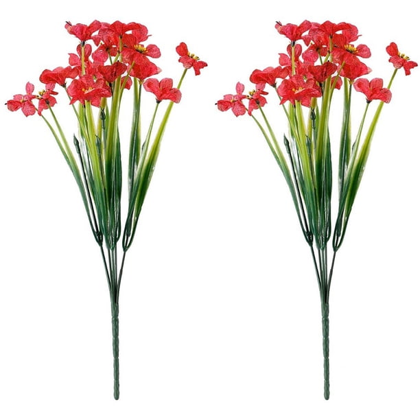 2 paquetes de flores artificiales, plantas de flor de ciruelo falsas de plástico, decoración de mesa Tmvgtek Oficina Multiescena Multifunción