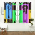 thumbnail image 2 of MKHERT Abstract Colorful Guitars Window Curtains Kitchen Curtain Room Bedroom Drapes Curtains 26x39 inch, 2 Piece, 2 of 3