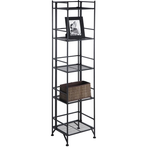 Convenience Concepts Designs2Go Metal Folding 5 Shelf Bookcase, Multiple Finishes