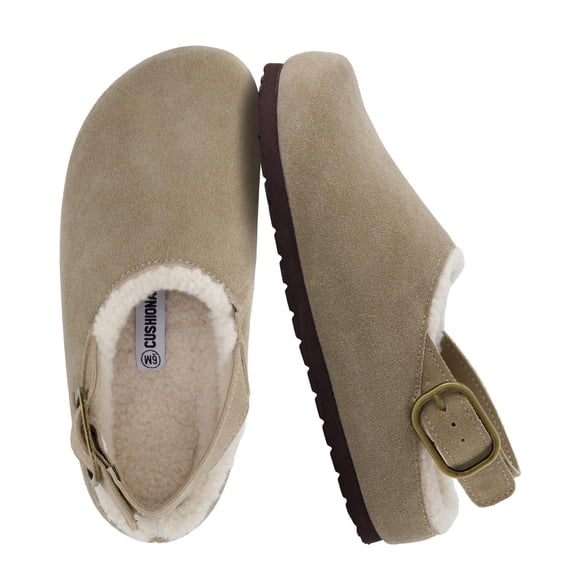 Cushionaire Luz Suede Clogs for Women with Fuzzy Lining