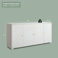 thumbnail image 3 of SinCiDo 66"W Curved Kitchen Sideboard Cabinet, Modern Buffet Storage Cabinet with 4 Doors and Adjustable Shleves for Kitchen, Dining Room, 3 of 7