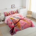 thumbnail image 3 of Homewish Rustic Cherry Flower Full Size Comforter Sets,Country Bird Bedding Comforter Set,Pink Yellow Bedding Sets For Girl,Microfiber Bedroom Decor Reversible,3 Pieces, 3 of 8