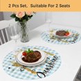 thumbnail image 5 of Sunflower Round 13 Inch Placemats Set of 2, Blue Plaid Farmhouse You Are My Sunshine HeatResistant Non Slip Place Mats for Dining Table, Wipeable Braided Kitchen Table Mats for Housewarming, 5 of 9