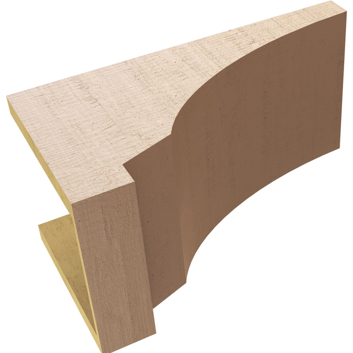 9"W x 18"D x 9"H Wide Moab Rough Cedar Woodgrain TimberThane Corbel, Primed Tan