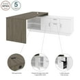 thumbnail image 5 of Bestar 115855-003517 72 in. Equinox L-Shaped Office Desk, Walnut Gray & White, 5 of 12